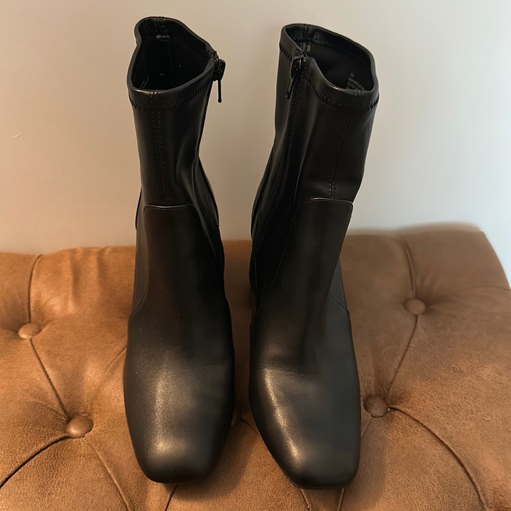 Target black square toe booties
